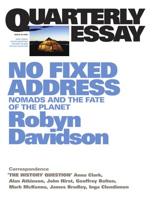 cover image of Quarterly Essay 24 No Fixed Address